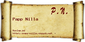 Papp Nilla névjegykártya